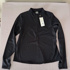Women’s LARGE Calia Run LS 1/4 Zip Pure Black NWT $74.00